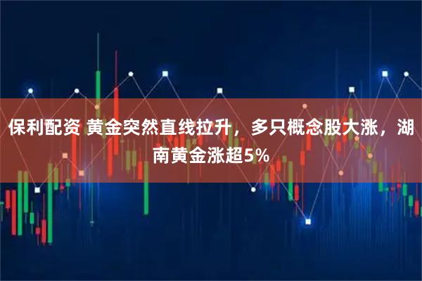 保利配资 黄金突然直线拉升,多只概念股大涨,湖南黄金涨超5%