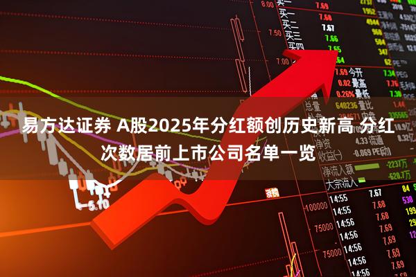 易方达证券 A股2025年分红额创历史新高 分红次数居前上市公司名单一览