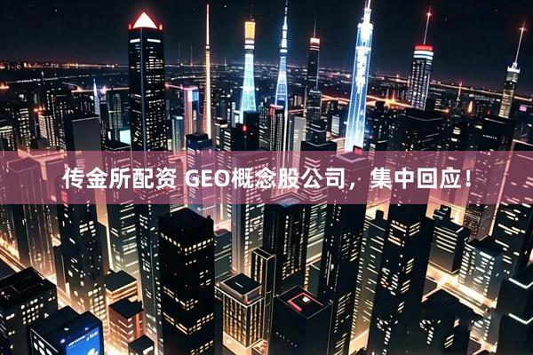 传金所配资 GEO概念股公司，集中回应！